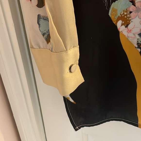 3.1 Phillip Lim, for Target, Long Sleeve Button Down Shirt, Small, Black, Tan - Picture 6 of 9